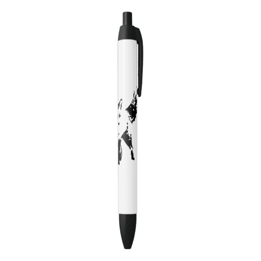 Schattigee Little Fox Animal Silhouette kunst Zwarte Inkt Pen (Achterkant (Verticaal))