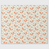 Schattigee Little Fox en Hedgehog met herfstblader Cadeaupapier (Vlak)