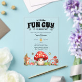 Schattigee Little FunGuy Herfst Snail Mushroom Bab Acryl Uitnodigingen (Insitu (Huwelijk))