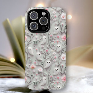 Schattigee Little Ghost Floral 3D-telefoonhoesje Case-Mate iPhone 14 Hoesje