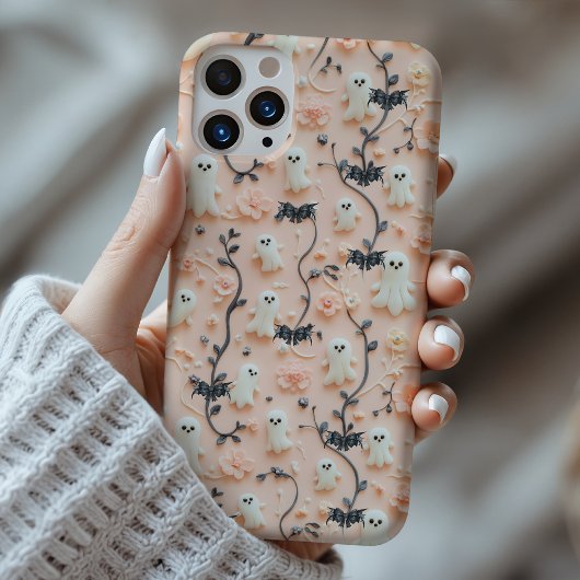 Schattigee Little Ghost Floral 3D-telefoonhoesje Case-Mate iPhone Case