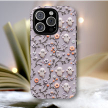 Schattigee Little Ghost Floral 3D-telefoonhoesje