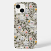 Schattigee Little Ghost Floral 3D-telefoonhoesje Case-Mate iPhone Case (Achterkant)
