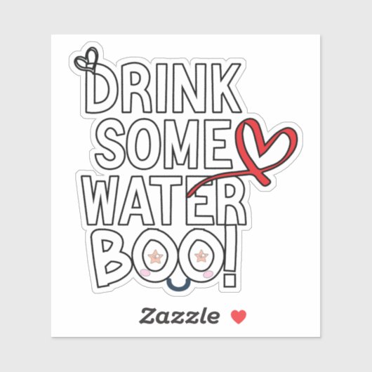 Schattigee Little Ghost Water Bottle Sticker (Vel)