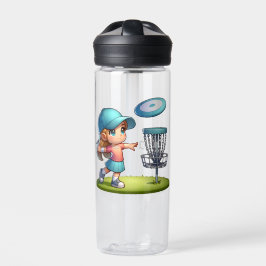 Schattigee Little Girl Disc Golf Cartoon gepersona Waterfles