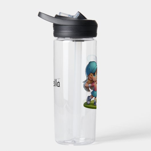 Schattigee Little Girl Disc Golf Cartoon gepersona Waterfles (Rechts)