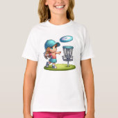 Schattigee Little Girl Disc Golf Cartoon T-shirt (Voorkant)