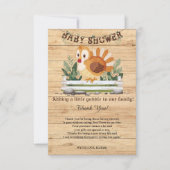 Schattigee Little Gobble Turkije Baby shower Bedankkaart (Voorkant)
