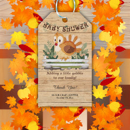 Schattigee Little Gobble Turkije Baby shower Cadeaulabel