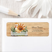 Schattigee Little Gobble Turkije Baby shower Etiket (Insitu)