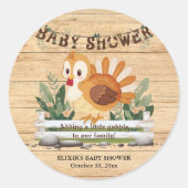 Schattigee Little Gobble Turkije Baby shower Ronde Sticker (Voorkant)