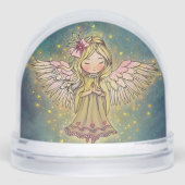 Schattigee Little Golden Angel Art beroemd gemaakt Sneeuwbol (Voorkant)