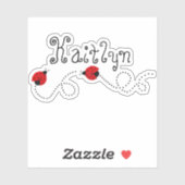 Schattigee Little Lady Bugs | gepersonaliseerd vin Sticker (Vel)