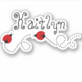 Schattigee Little Lady Bugs | gepersonaliseerd vin Sticker (Voorkant)