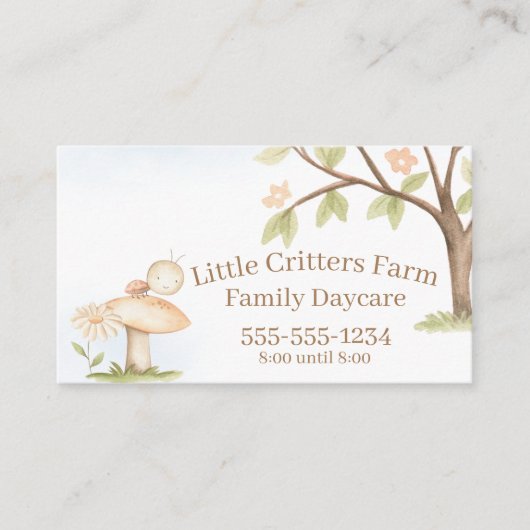 Schattigee Little Ladybug Kinderopvang Professiona Visitekaartje (Voorkant)