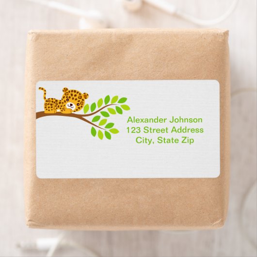 Schattigee Little Leopard Verzendlabels Etiket (Insitu)