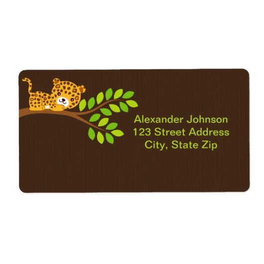 Schattigee Little Leopard Verzendlabels Etiket (Voorkant)