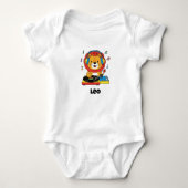 Schattigee Little Lion DJ Muziek | Gepersonaliseer Romper (Voorkant)