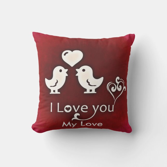  Schattigee Little Lovebirds Pillow Buitenkussen (Voorkant)