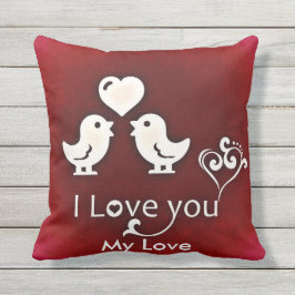  Schattigee Little Lovebirds Pillow Buitenkussen