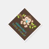 Schattigee Little Monkey Boy Baby shower Papieren Servetten (Hoek)