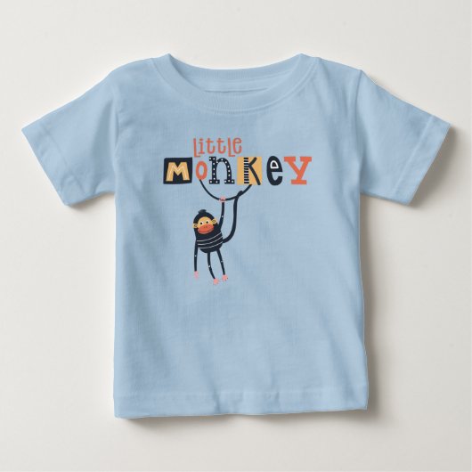 Schattigee Little Monkey Quote Typography Boy (Voorkant)