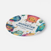Schattigee Little Monster Cartoon Kinderen verjaar Papieren Bordje (Gekanteld)