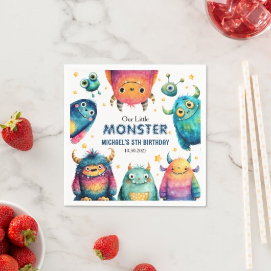 Schattigee Little Monster Cartoon Kinderen verjaar Servet (Insitu)
