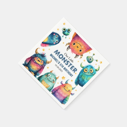 Schattigee Little Monster Cartoon Kinderen verjaar Servet (Hoek)