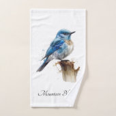 Schattigee Little Mountain Bluebird Waterverf, op  Bad Handdoek (Handdoek)