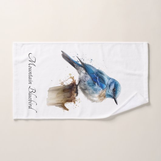 Schattigee Little Mountain Bluebird Waterverf, op  Bad Handdoek (Handdoek)