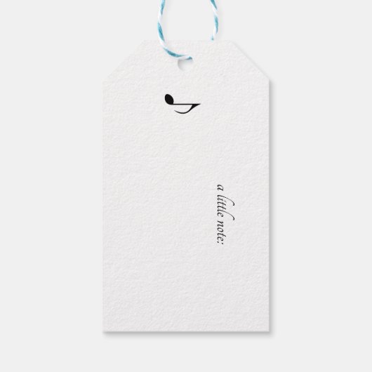 Schattigee Little Mountain Bluebird Waterverf, op  Cadeaulabel (Achterkant)