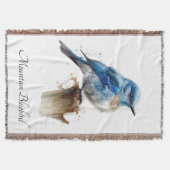 Schattigee Little Mountain Bluebird Waterverf, op  Deken (Voorkant)