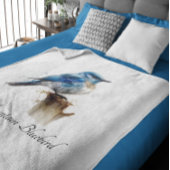 Schattigee Little Mountain Bluebird Waterverf, op  Fleece Deken
