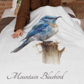 Schattigee Little Mountain Bluebird Waterverf, op  Fleece Deken