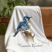 Schattigee Little Mountain Bluebird Waterverf, op  Fleece Deken
