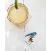 Schattigee Little Mountain Bluebird Waterverf, op  Glazen Onderzetter