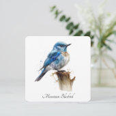 Schattigee Little Mountain Bluebird Waterverf, op  Kaart (Staand voorkant)