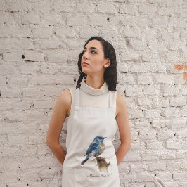 Schattigee Little Mountain Bluebird Waterverf, op  Lang Schort