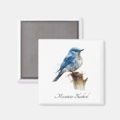 Schattigee Little Mountain Bluebird Waterverf, op  Magneet (Voorkant / Achterkant)