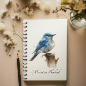 Schattigee Little Mountain Bluebird Waterverf, op  Notitieboek