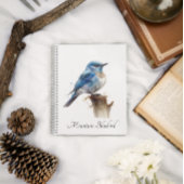 Schattigee Little Mountain Bluebird Waterverf, op  Notitieboek