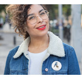 Schattigee Little Mountain Bluebird Waterverf, op  Ronde Button 3,2 Cm