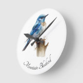 Schattigee Little Mountain Bluebird Waterverf, op  Ronde Klok (Hoek)