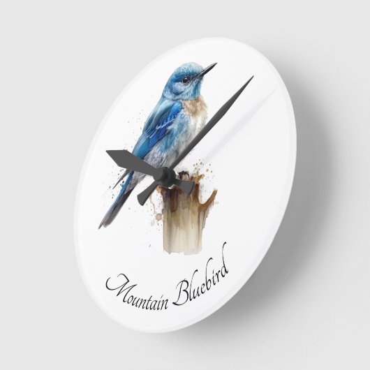 Schattigee Little Mountain Bluebird Waterverf, op  Ronde Klok (Hoek)