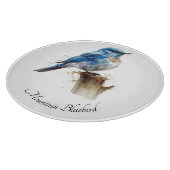 Schattigee Little Mountain Bluebird Waterverf, op  Snijplank (Hoek)