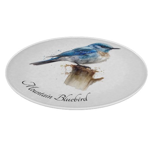 Schattigee Little Mountain Bluebird Waterverf, op  Snijplank (Hoek)