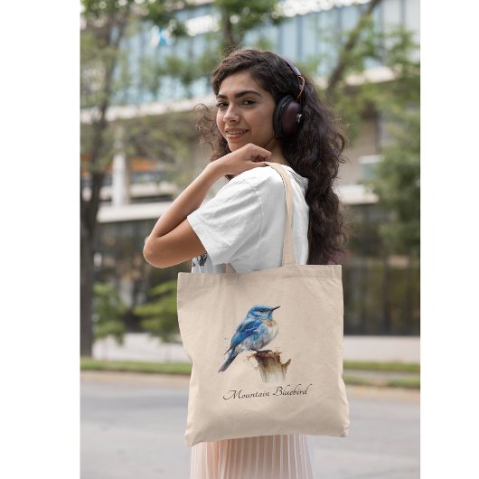 Schattigee Little Mountain Bluebird Waterverf, op  Tote Bag