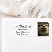 Schattigee Little Otter Wildlife Animal Natuur Etiket (Insitu)