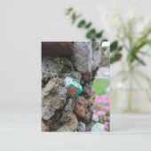 Schattigee Little Painted Heart Rock op Rock Wall Briefkaart (Staand voorkant)